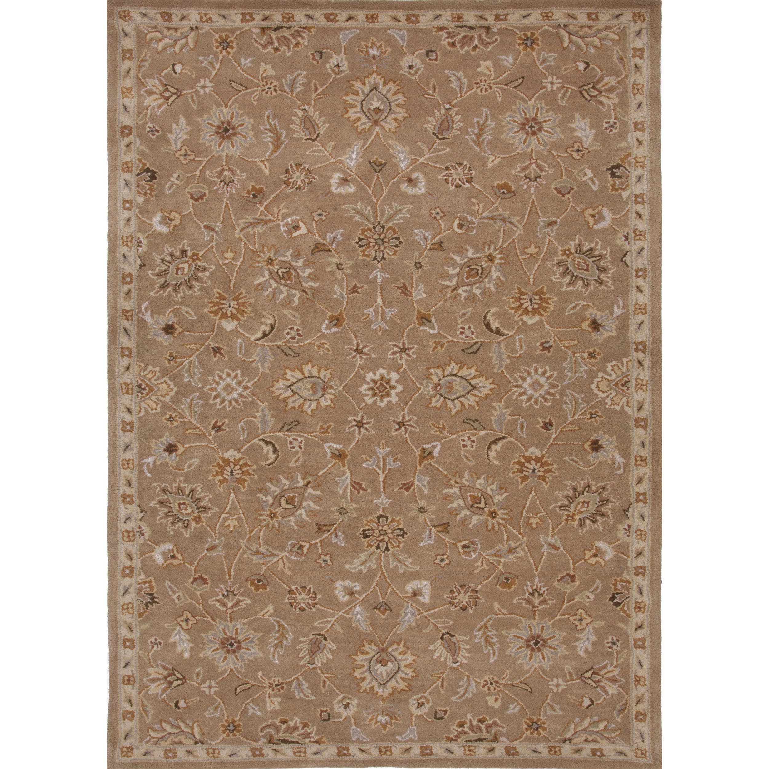 Transitional Oriental Beige/ Brown Wool Tufted Rug (2 X 3)