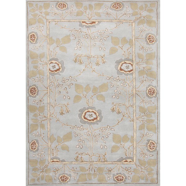 Shop Transitional Arts and Crafts Blue Wool Tufted Rug (8' x 11