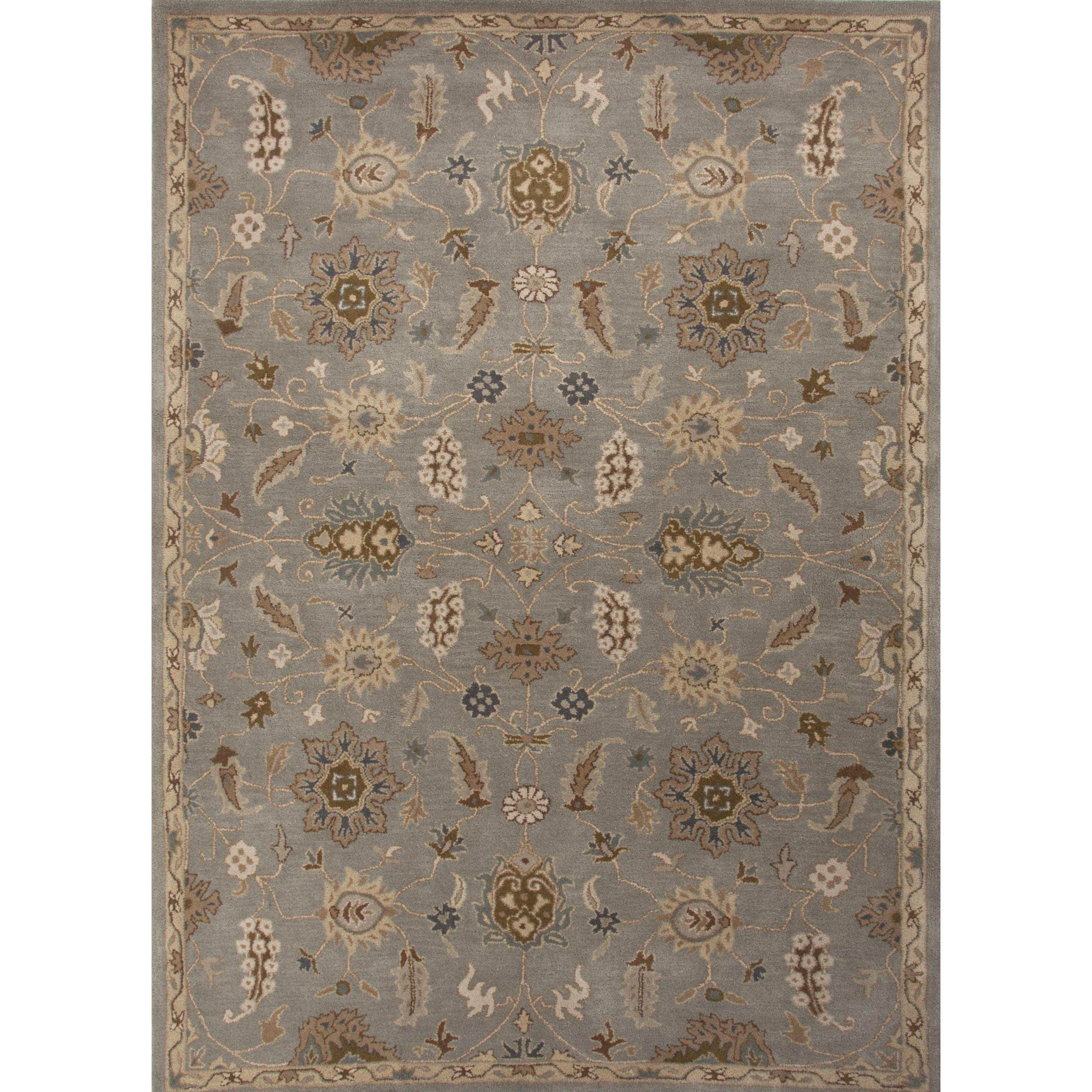 Hand tufted Transitional Floral Blue Wool Runner (26 X 8)