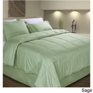 Cottonpure Sustainable Cotton Filled Medium Warmth Breathable Hypoallergenic Comforter Sage Full Queen Shefinds