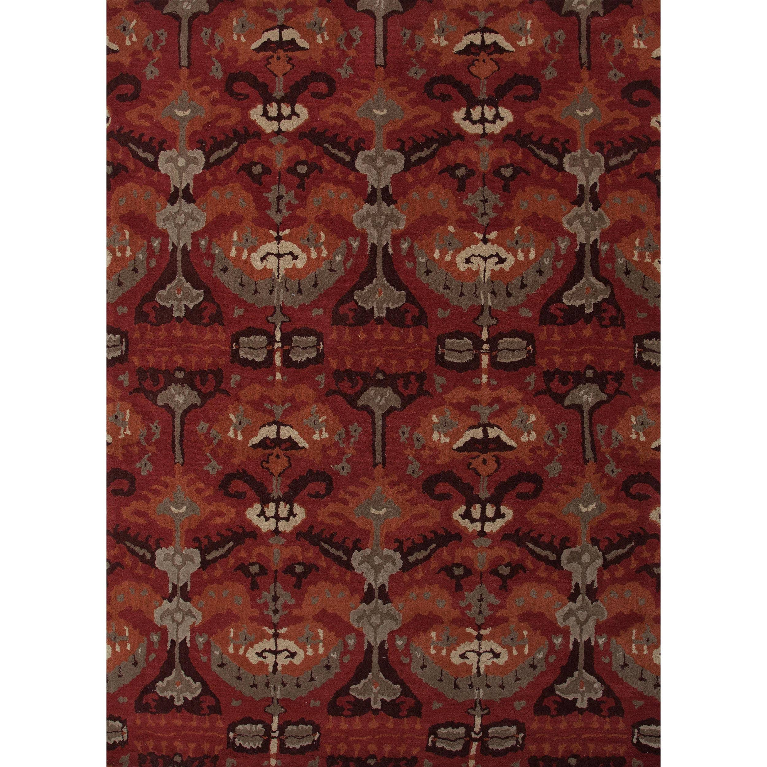 Hand tufted Transitional Red/ Orange Wool Rug (36 X 56)