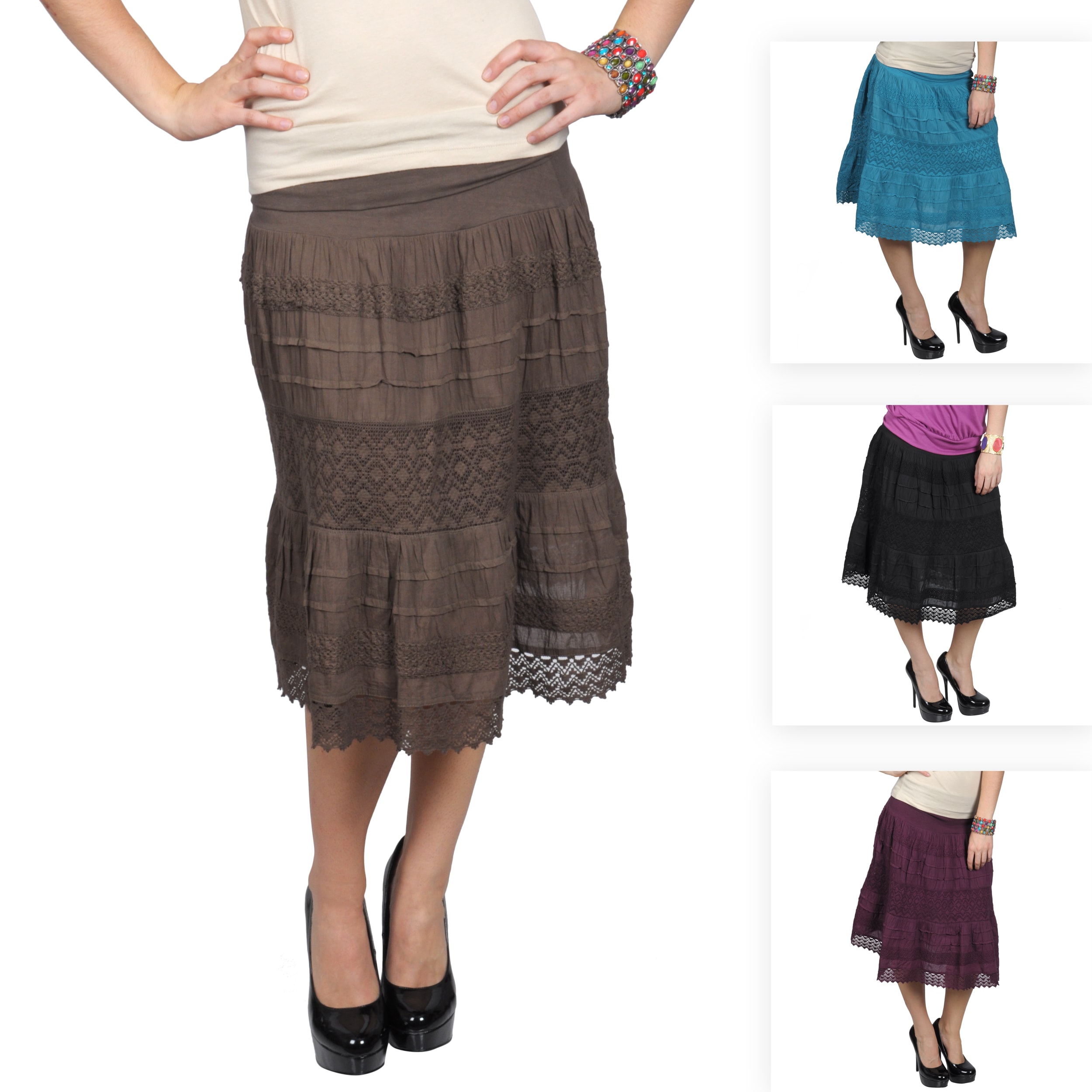 Journee Collection Juniors Crochet Detail Tiered Skirt Today $32.99