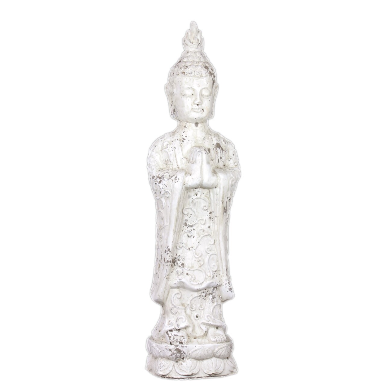 Urban Trends Collection White Stone Ware Standing Buddha