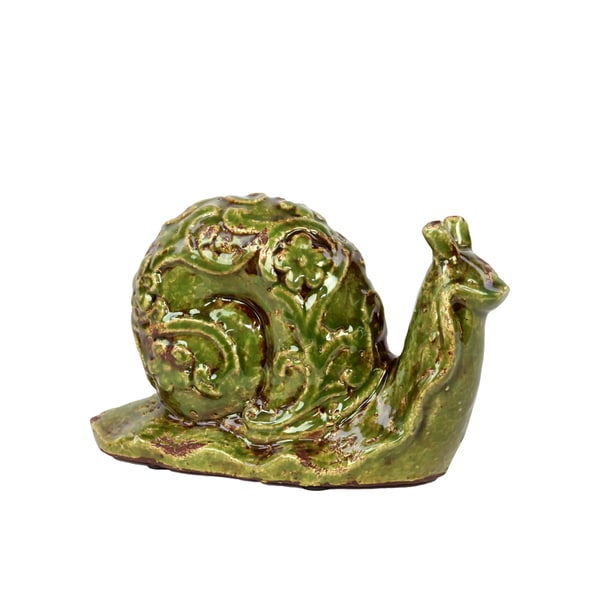 Urban Trends Collection Small Green Ceramic Snail
