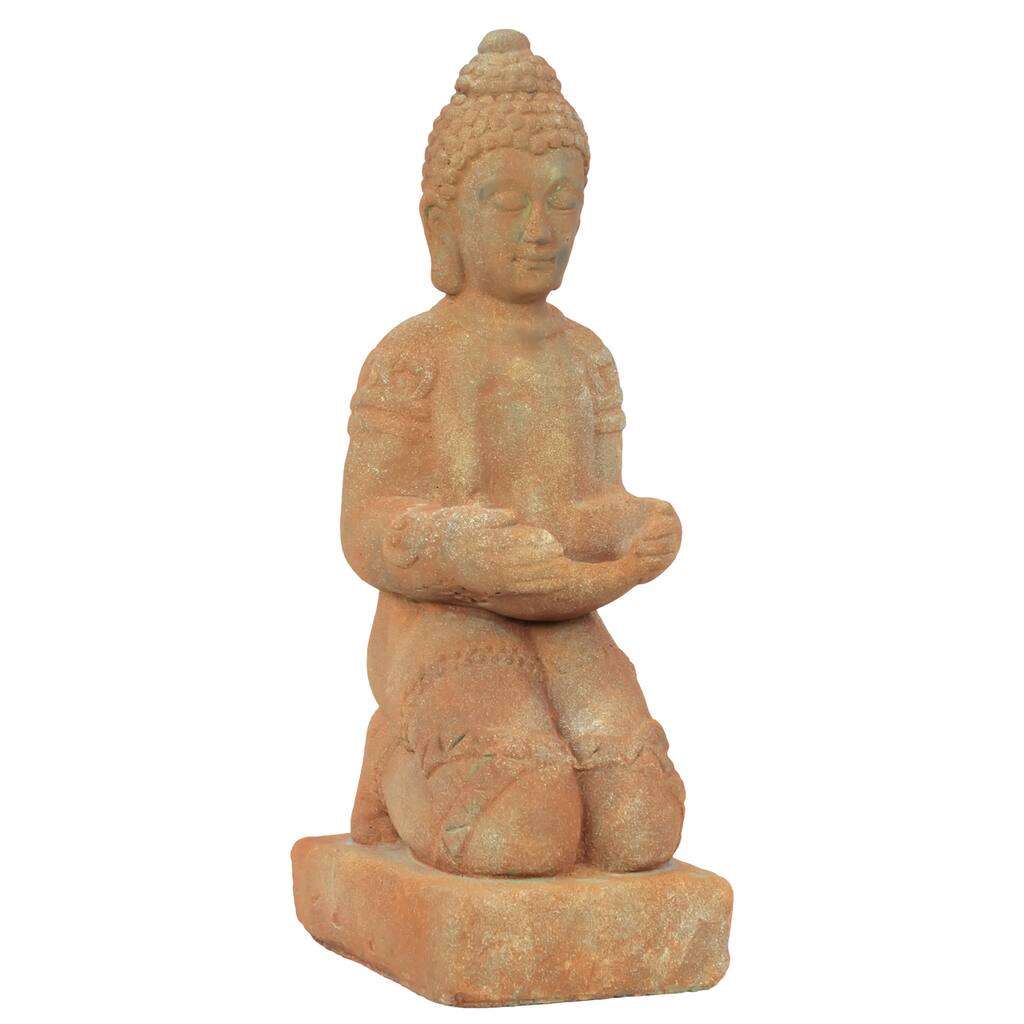 Urban Trends Collection Stone Kneeling Buddha Accent Piece