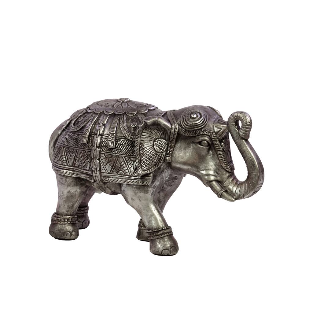 Urban Trends Collection Silver Small Resin Elephant