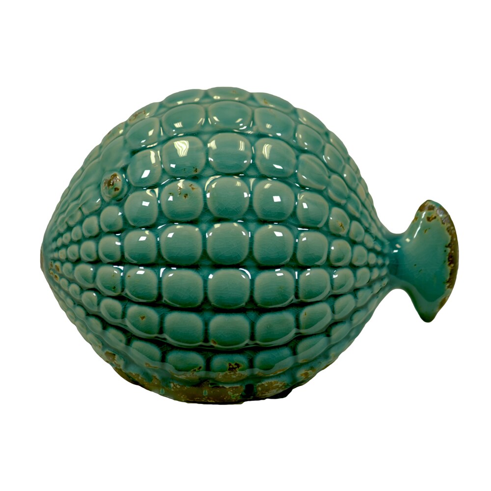 Urban Trends Collection Small Blue Ceramic Fish Accent Piece (CeramicFinish Green/blueDimensions 6 inches high x 4.5 inches wide x 8.5 inches deep UPC 877101720232For Decorative Purposes OnlyDoes Not Hold Water)