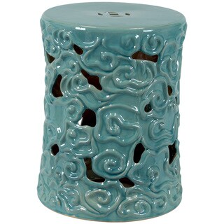 Urban Trends Collection Ceramic Garden Stool Turquoise   14968013