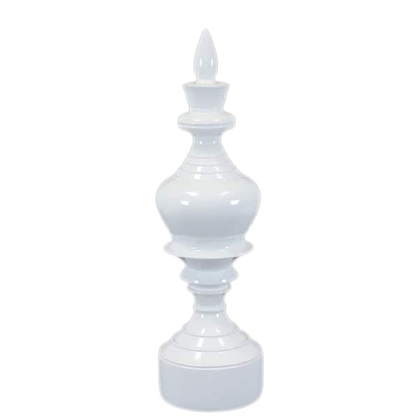 Large White Resin Finial - Overstock - 7531548