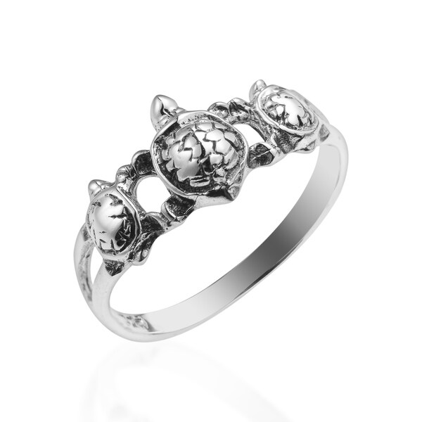 Mini Sea Turtle Cubic Zirconia Adorned .925 Sterling Silver Stud Earrings