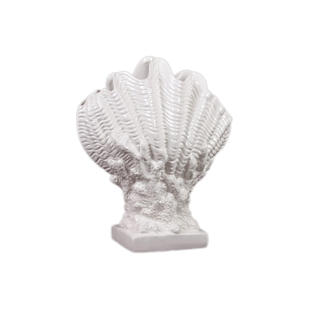 Urban Trends Collection White Ceramic Seashell (CeramicDimensions 12.13 inches x 6.57 inches x 14.57 inches high UPC 877101400066For Decorative purposes only)
