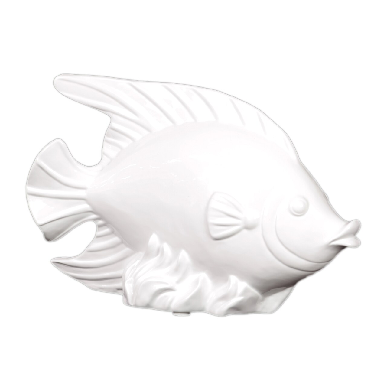 Urban Trends Collection White Ceramic Fish (CeramicDimensions 7.75 inches high x 11.5 inches wide x 3.25 inches deepModel UTC30911UPC 877101309116For decorative purposes onlyDoes not hold water)