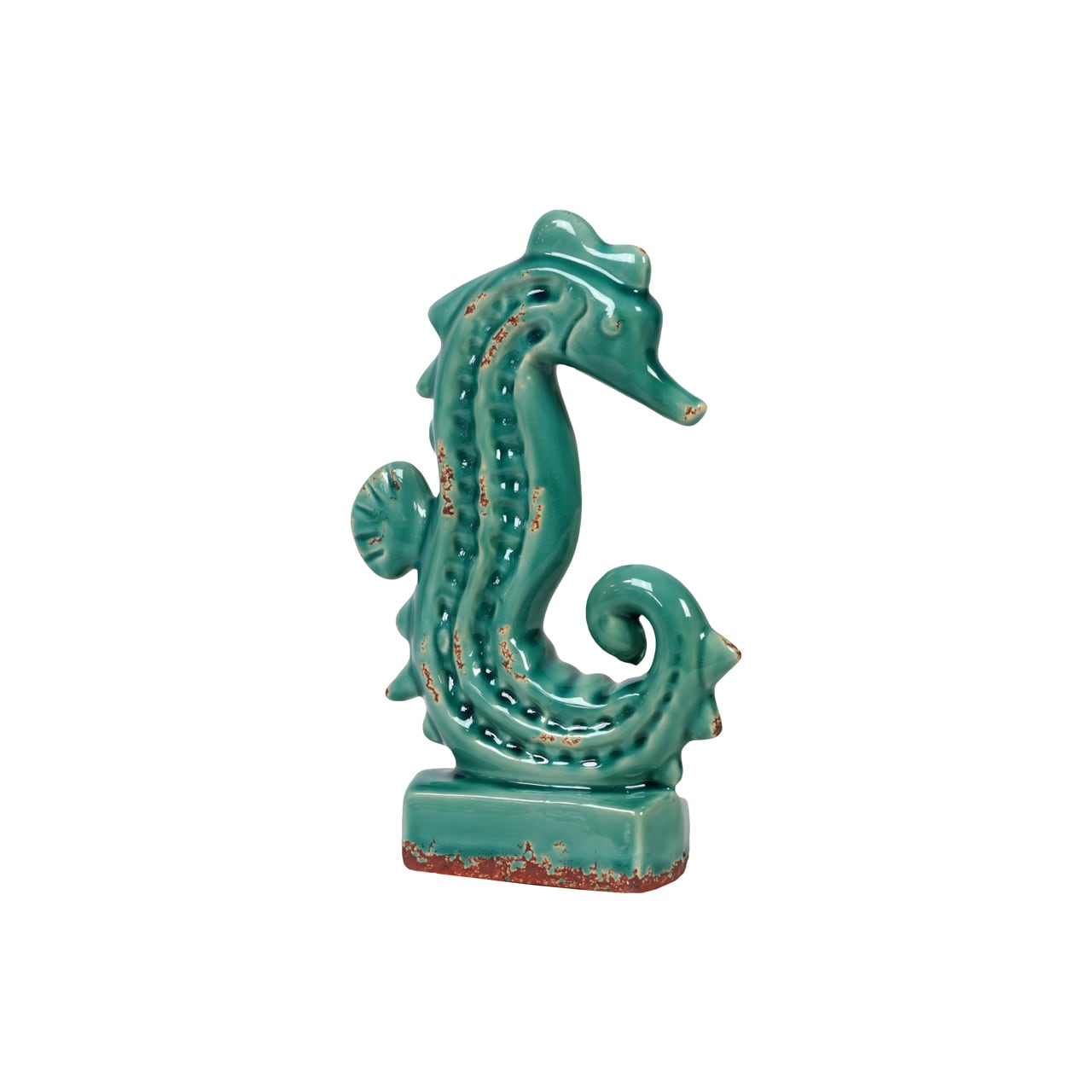 Urban Trends Collection Antique Blue Ceramic Seahorse (6.69 inches x 2.17 inches x 10.24 inchesUPC 877101108351For decorative purposes onlyDoes not hold water CeramicSize 6.69 inches x 2.17 inches x 10.24 inchesUPC 877101108351For decorative purposes o