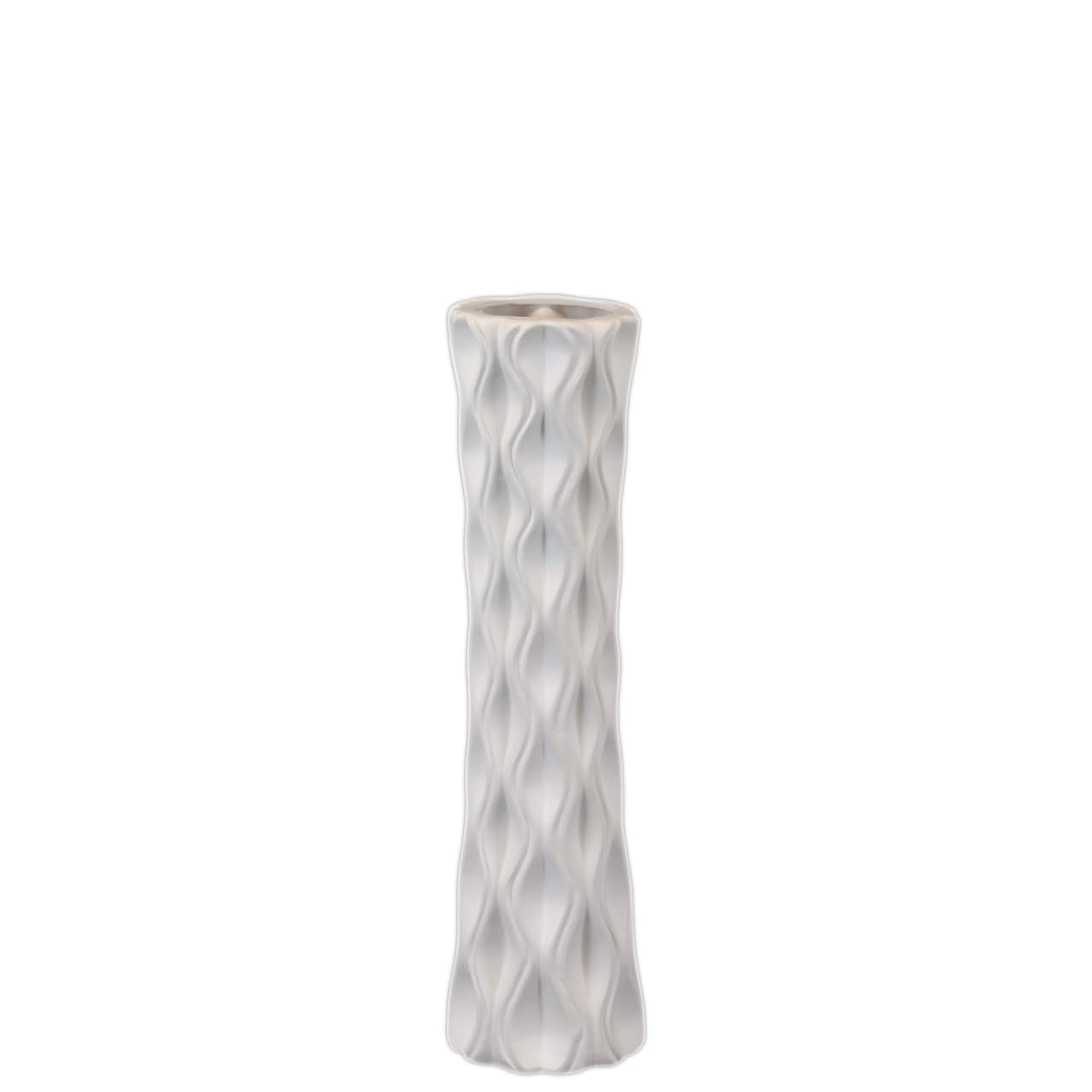 Ceramic White Vase (23 inches high x 6.5 inches wide x 6.5 inches deepUPC 877101201373For decorative purposes onlyDoes not hold water CeramicSize 23 inches high x 6.5 inches wide x 6.5 inches deepUPC 877101201373For decorative purposes onlyDoes not hol