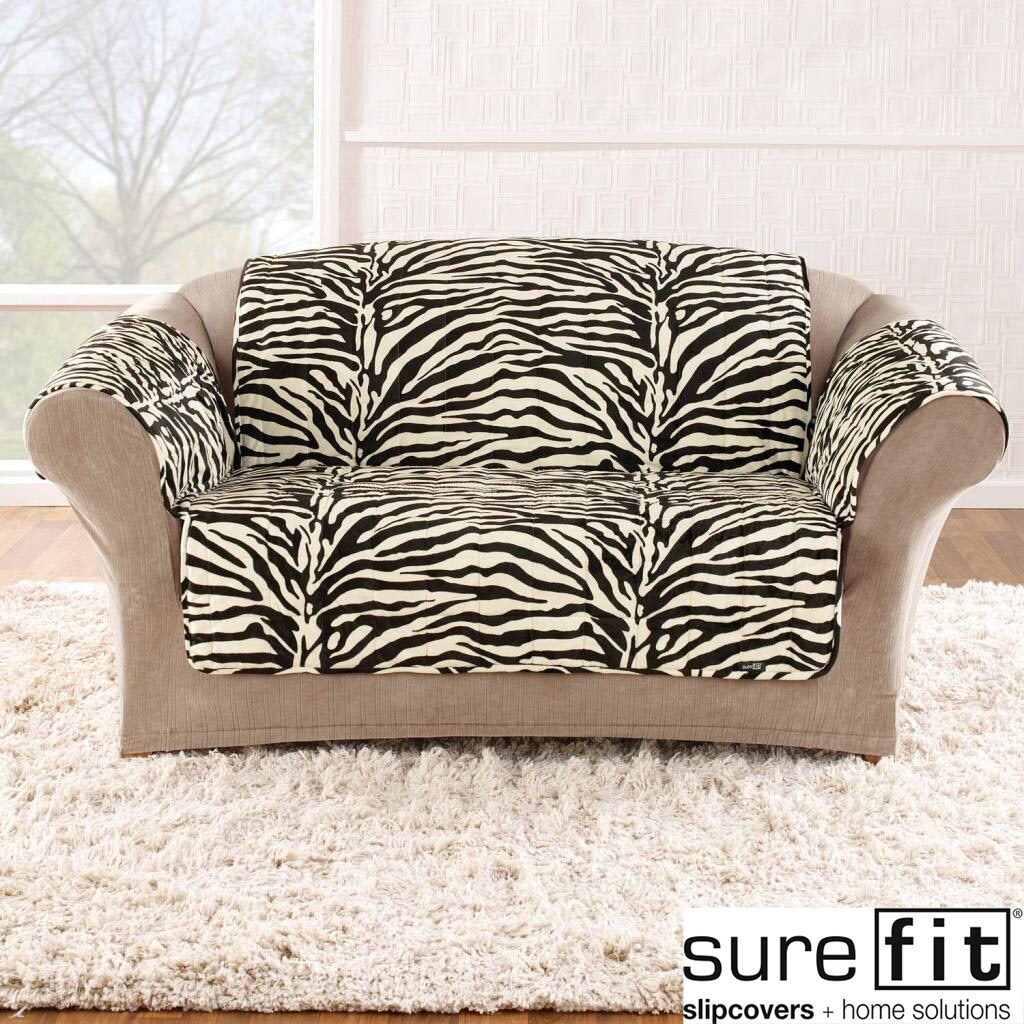 Velvet Zebra Black And White Sofa Cover