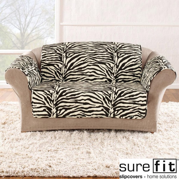 Velvet Zebra Black And White Sofa Cover