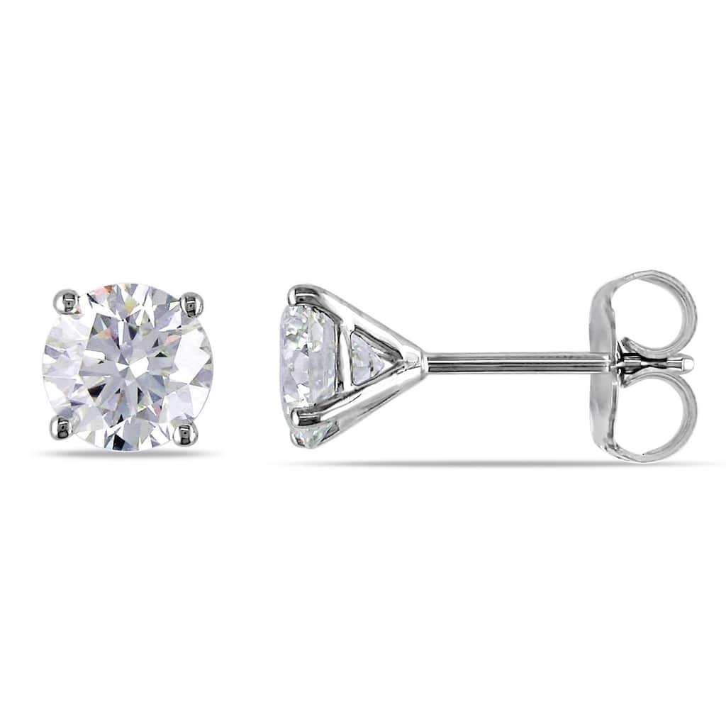 Miadora Signature Collection 14k White Gold 1 1/2ct TDW Certified Diamond Earrings