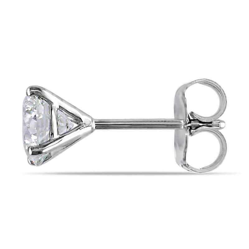 Miadora Signature Collection 14k White Gold 1 1/2ct TDW Certified Diamond Earrings