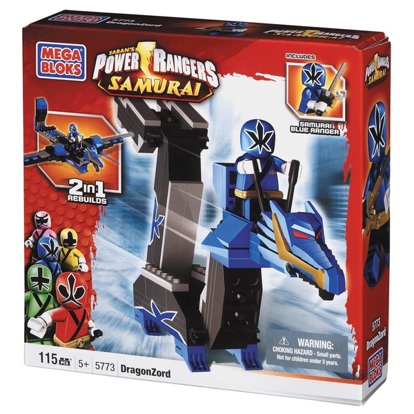 Mega Bloks Power Rangers Samurai Blue Dragon Folding Zord - 14971452 ...