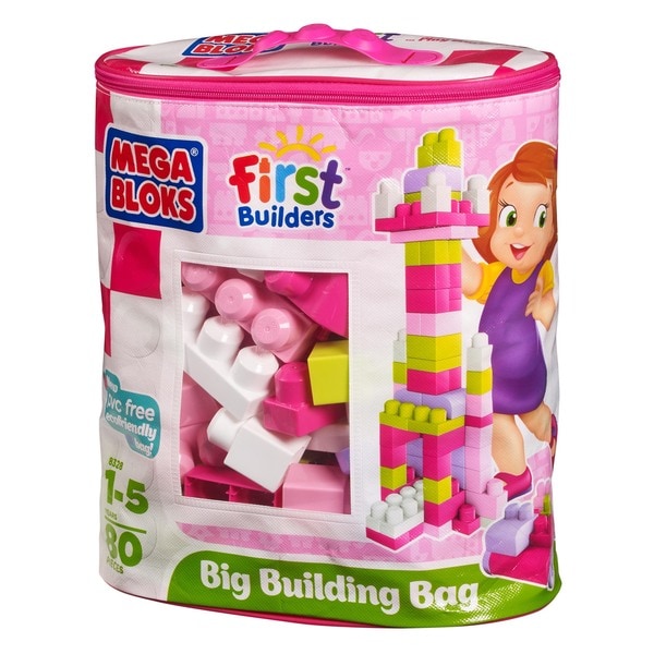 Shop Mega Bloks 80-piece Pink Big Building Bag - Free Shipping On