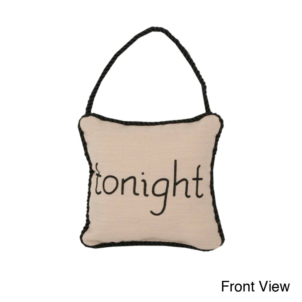 Reversible 'Tonight/ Not Tonight' 6-inch Door Hanger Pillow