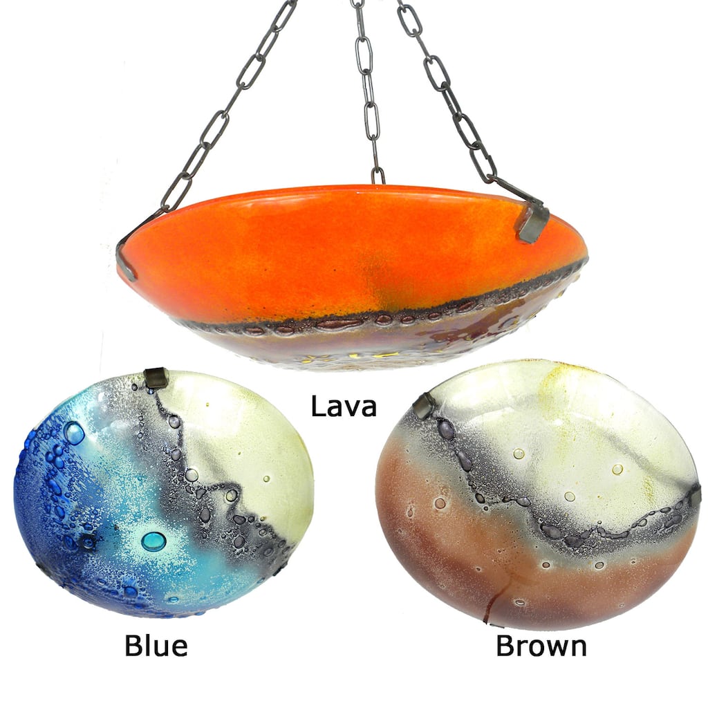 Handmade Artisan Round Glass Ceiling Light (Chile)