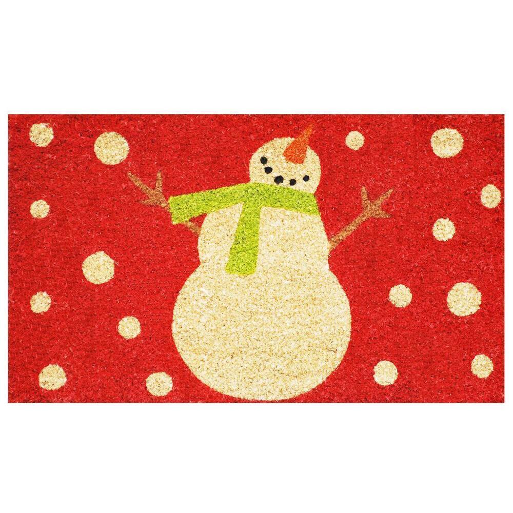 Holiday Snowman Coir Door Mat with Vinyl Backing (17 x 29)