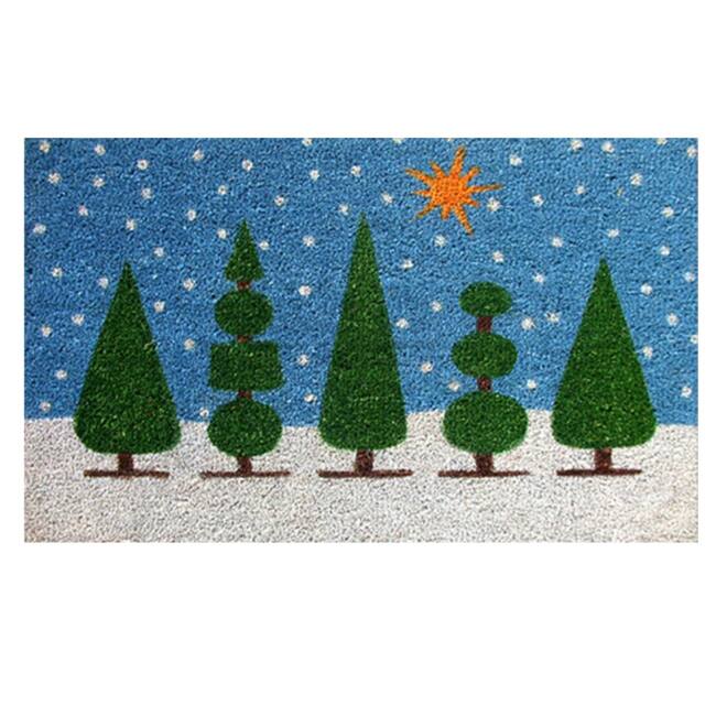 Topiary Christmas Coir and Vinyl Doormat (1'5 x 2'5)