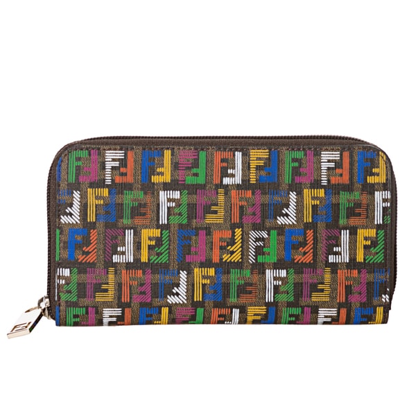 Fendi Women's 'Forever-Techno' Multicolored Zucchino Print Continental Wallet