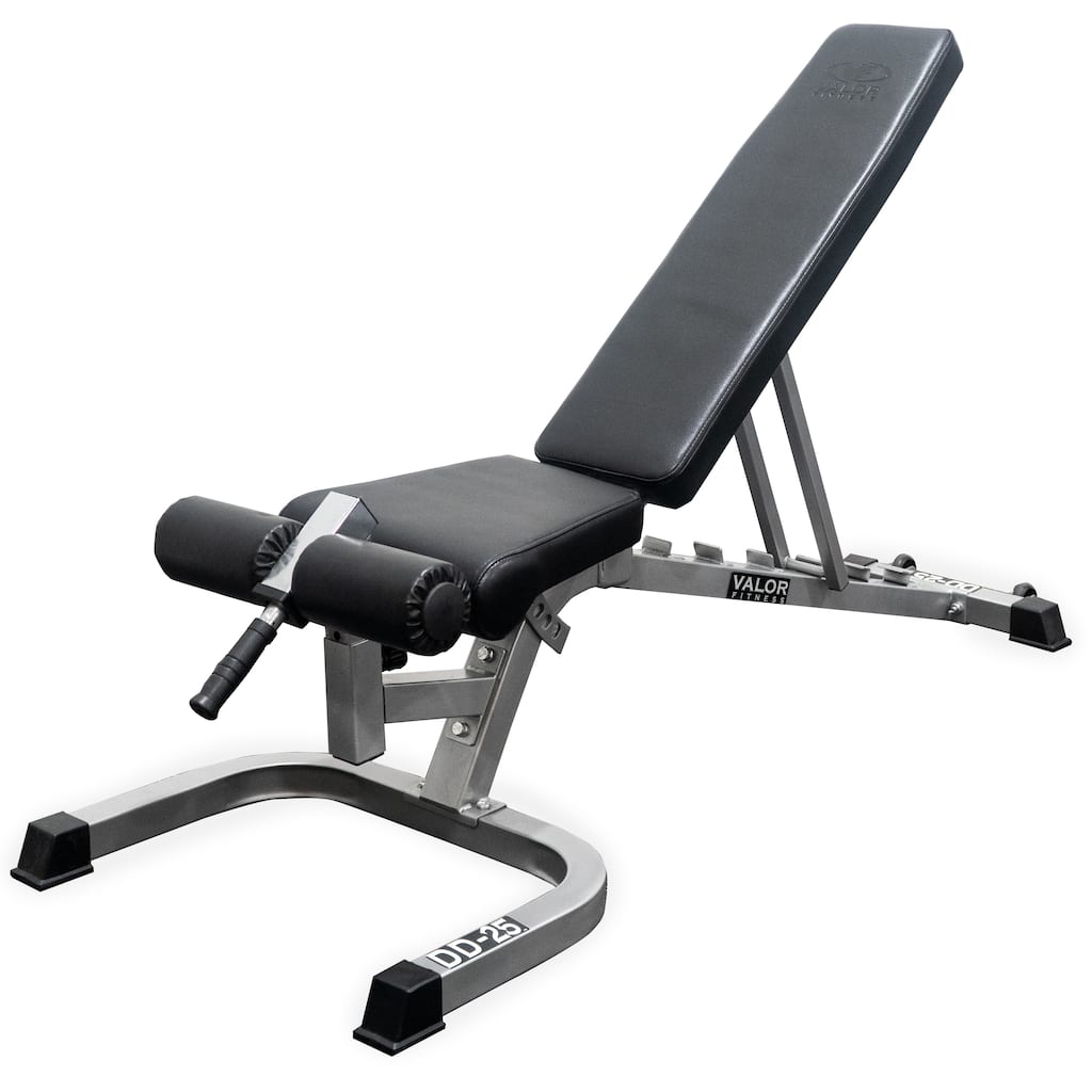Valor Fitness DD-25 Adjustable Flat, Incline, Decline Bench with Wheels and Leg Support