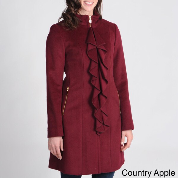 tahari wool blend coat