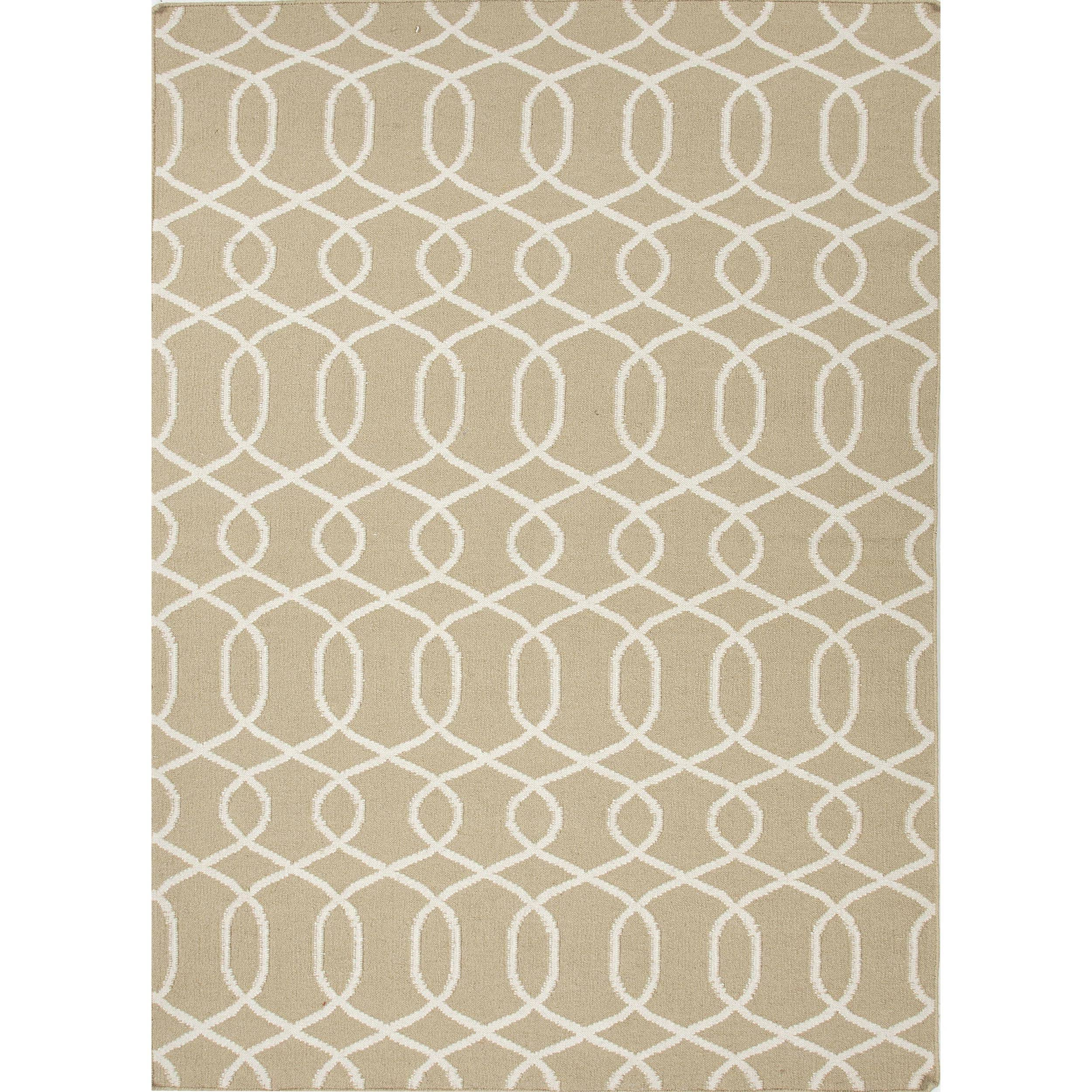 Flat Weave Beige/brown Geometric Wool Runner (26 X 8)