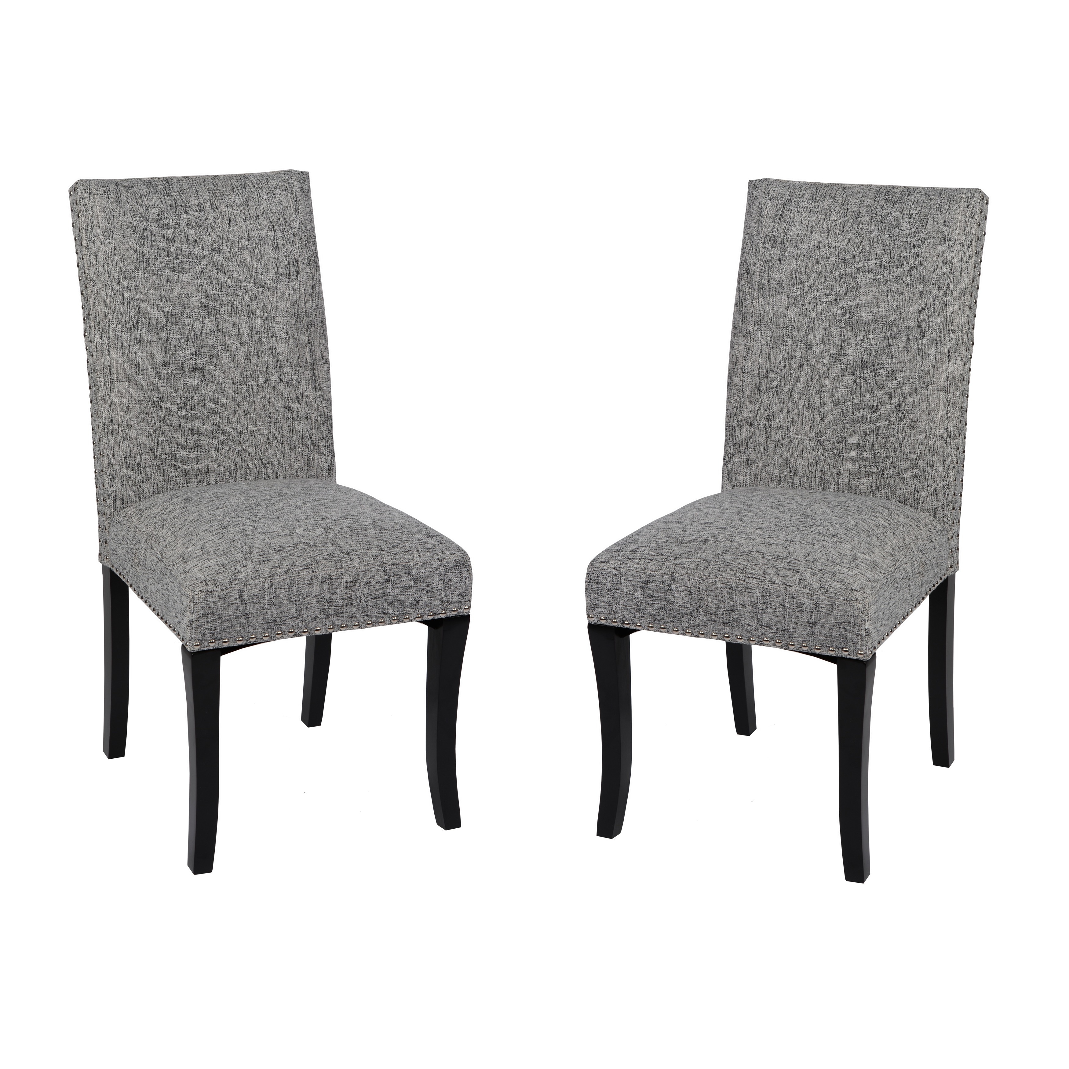 Ash Grey Nailhead Accented Side Chairs (Set of 2)   Shopping