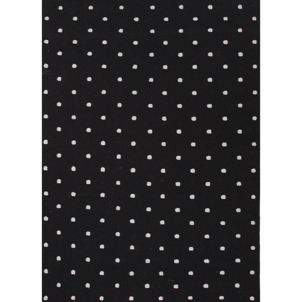 Flat Weave Geometric Gray/ Black Wool Rug (5' x 8'). Opens flyout.