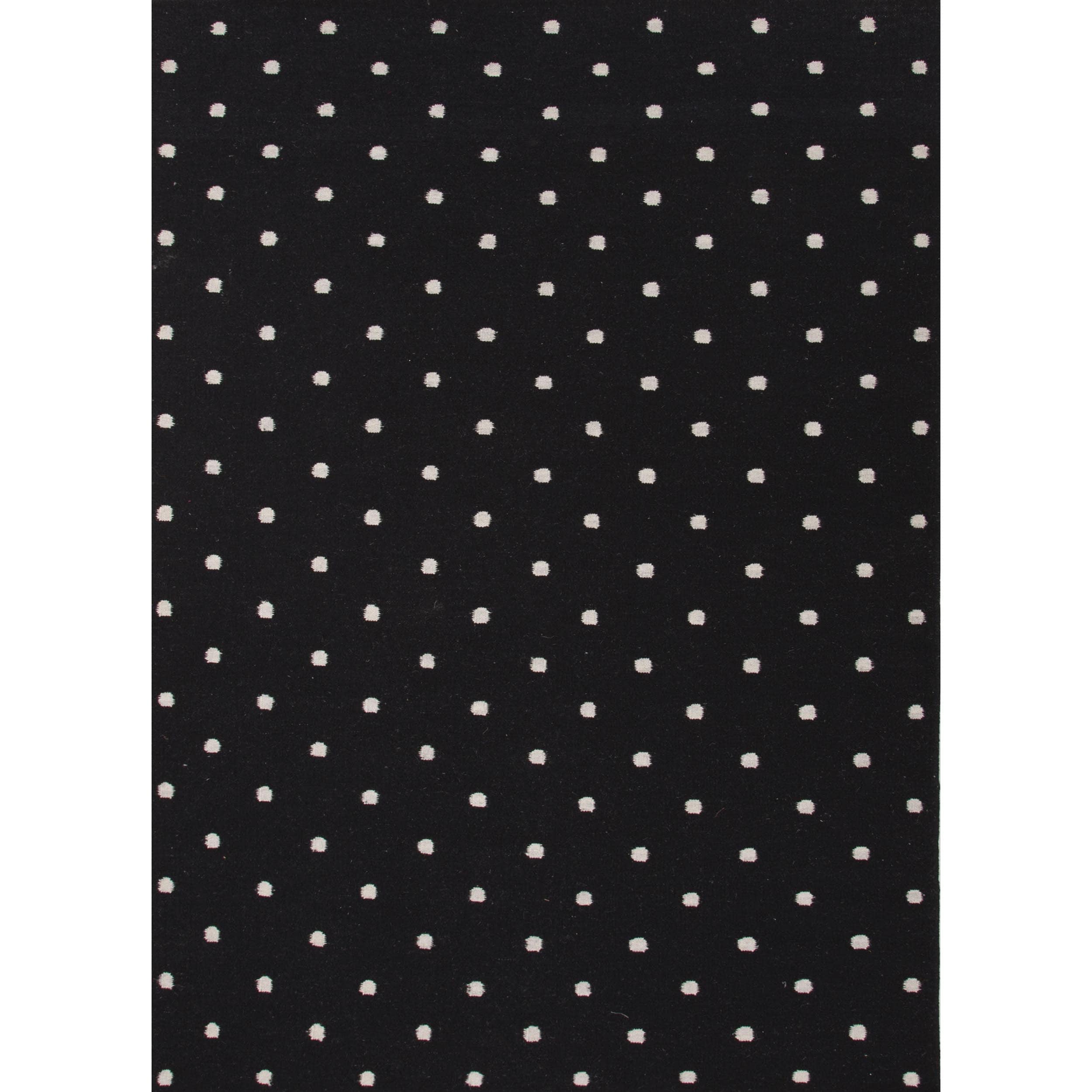 Flat Weave Geometric Gray/ Black Wool Rug (36 X 56)