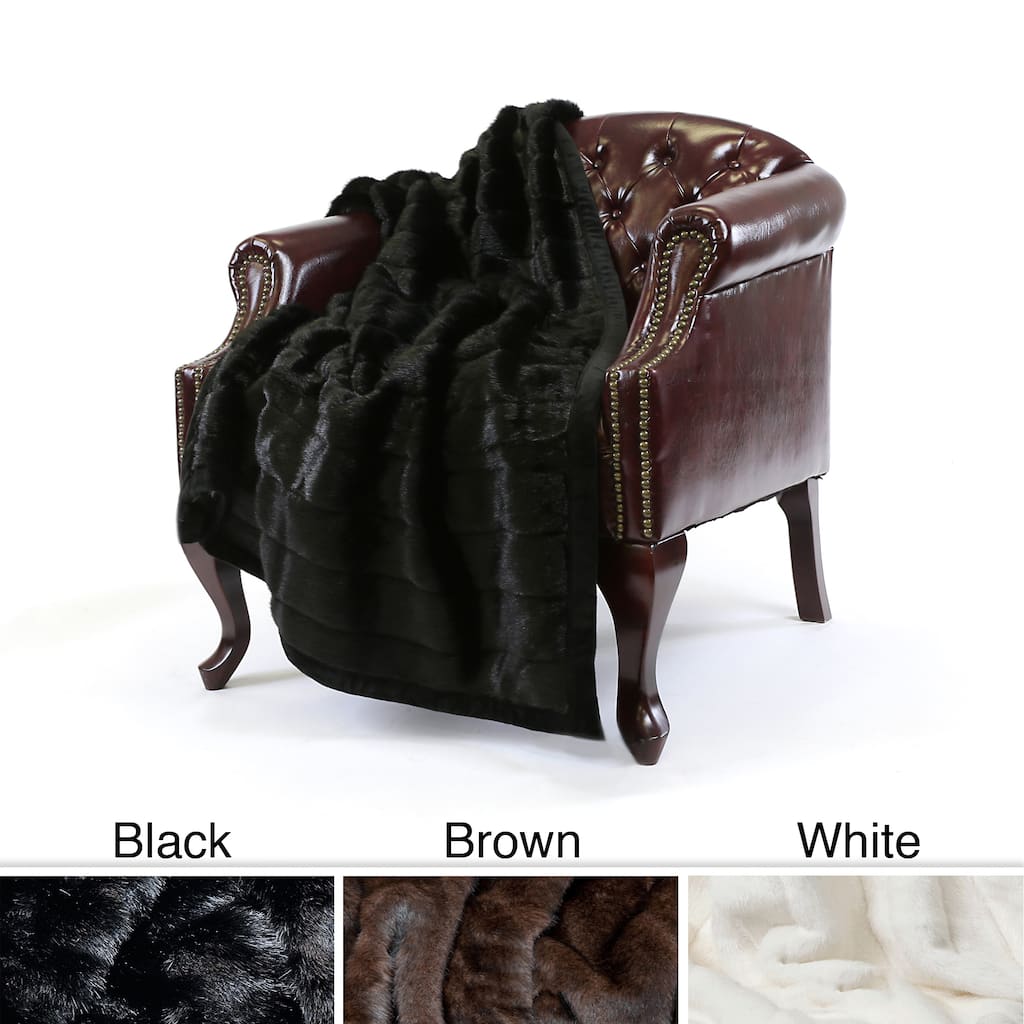 Aurora Home Mink Faux Fur 54 x 36 Lap Throw