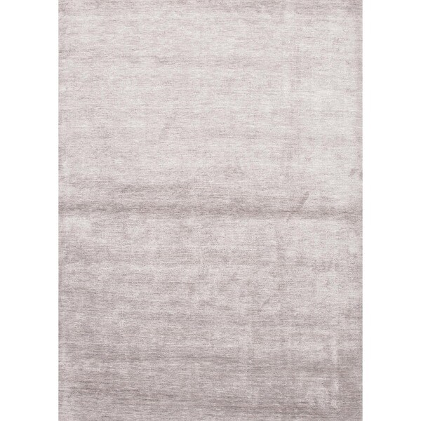 Shop Handloomed Solid Gray Rayon from Bamboo Silk Rug (9' x 13