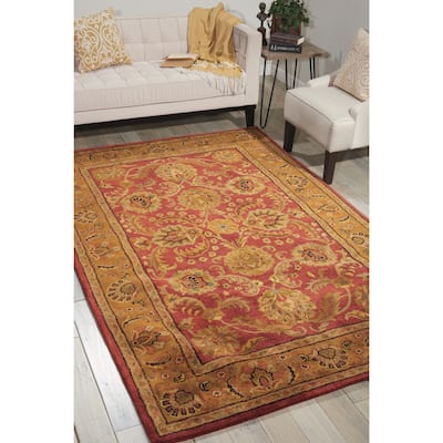 Nourison Hand-tufted Jaipur Burgundy Wool Rug