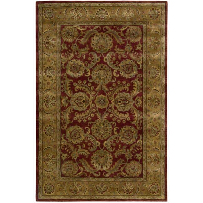Nourison Hand-tufted Jaipur Burgundy Wool Rug - 2'4" x 8' Runner