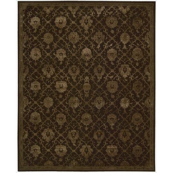 Nourison Hand-tufted Floral Regal Dark Chocolate Wool Rug