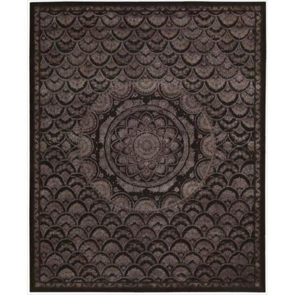 slide 2 of 4, Nourison Regal REG08 Hand-tufted Area Rug 5'6" x 8'6" - Black - Rectangle