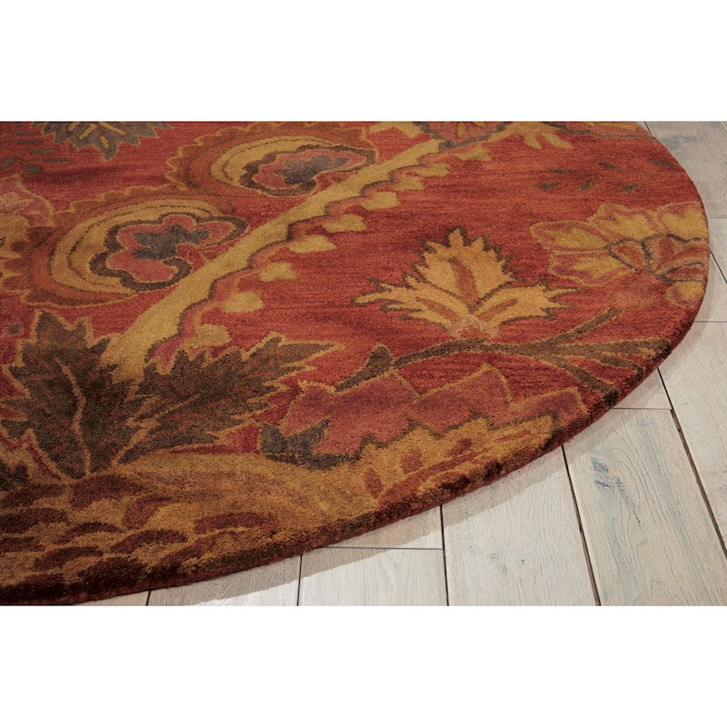 Nourison Hand-tufted Jaipur Flame Red Wool Rug