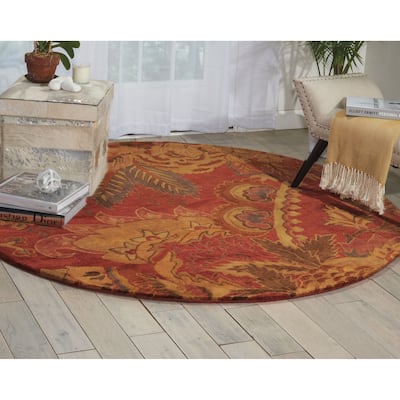 Nourison Hand-tufted Jaipur Flame Red Wool Rug