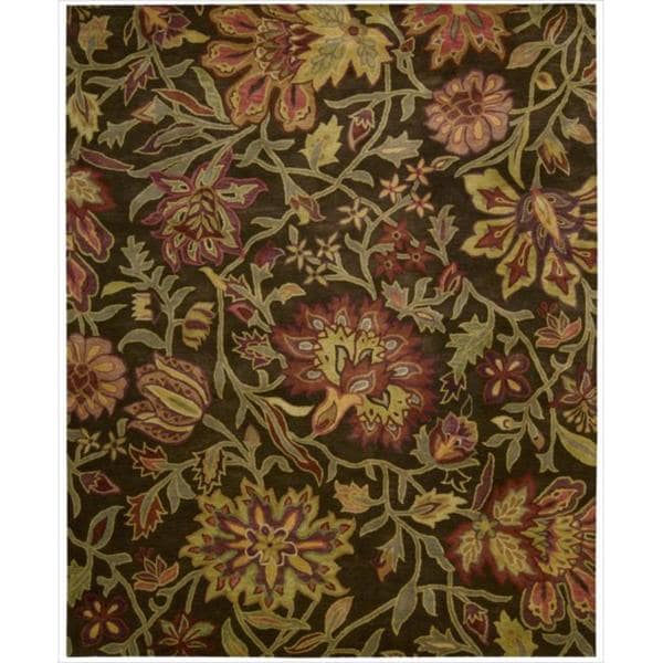 Nourison Hand tufted Jaipur Espresso Wool Rug Nourison 5x8   6x9 Rugs