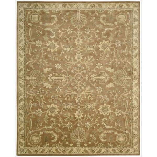 Nourison Jaipur Oriental Bordered Hand-tufted Wool Area Rug - 5'6" x 8'6" - Brown/Multi - Rectangle