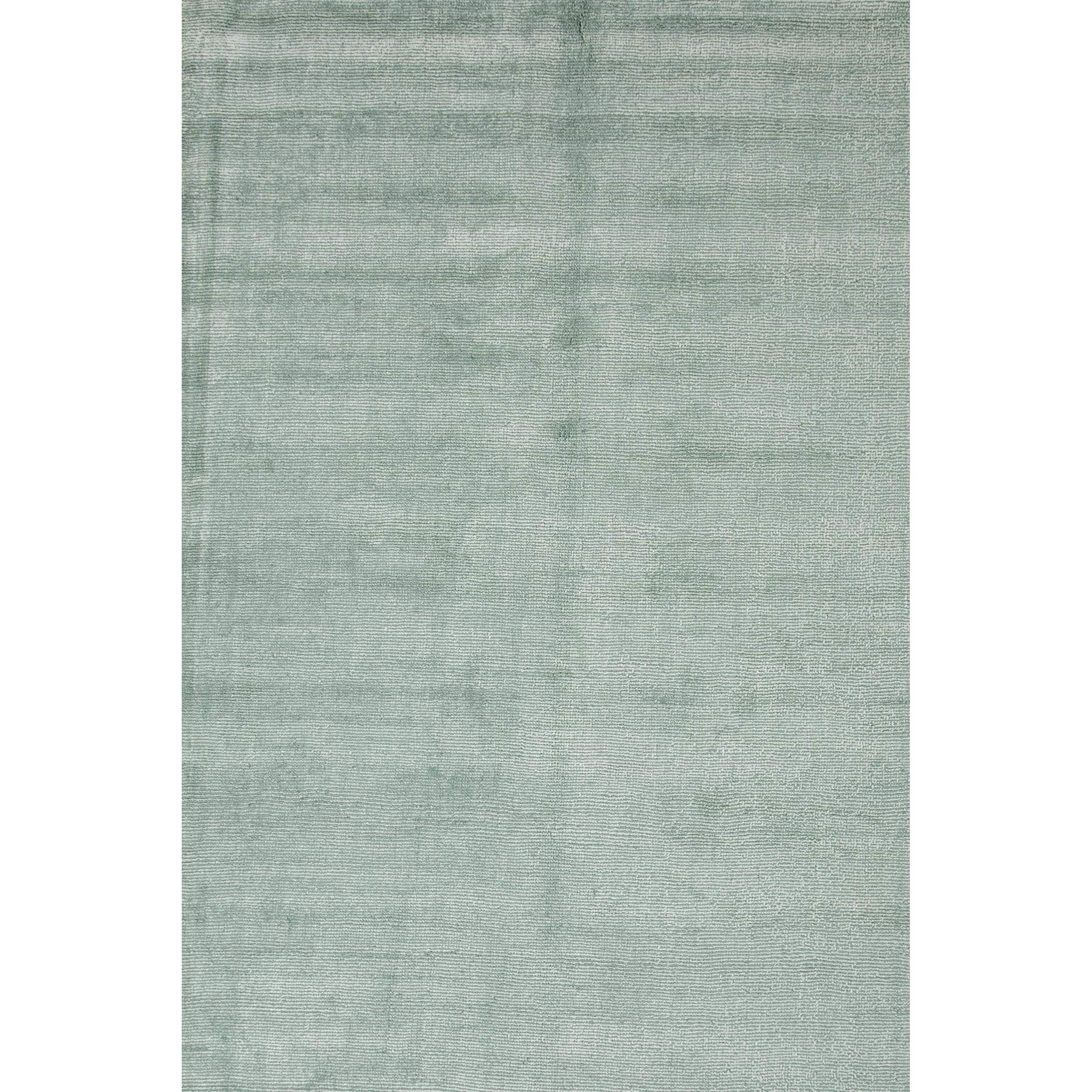 Hand loomed Solid Blue Wool/ Silk Runner Rug (26 X 8)