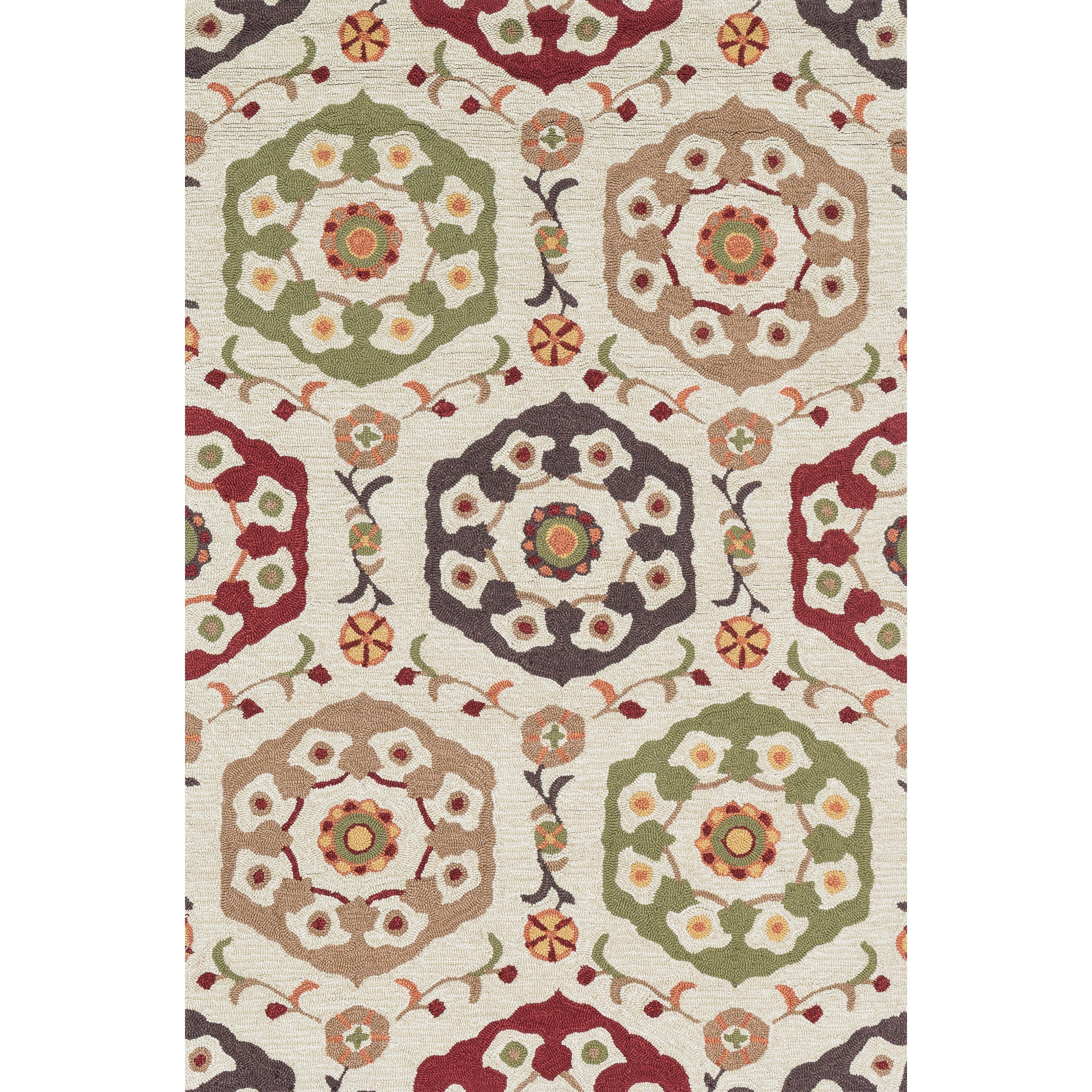 Hand hooked Fandango Beige/ Multi Rug (36 X 56)