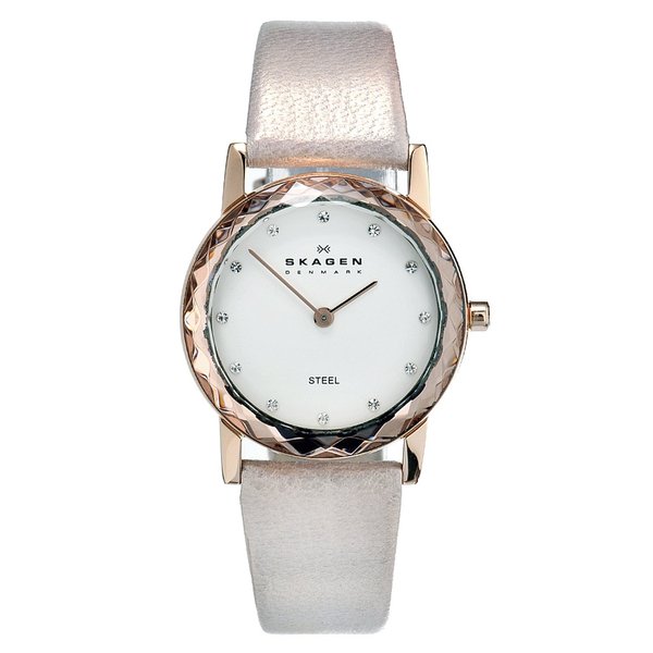 Skagen Women's Rose Gold Leather Quartz Watch Free Shipping Today