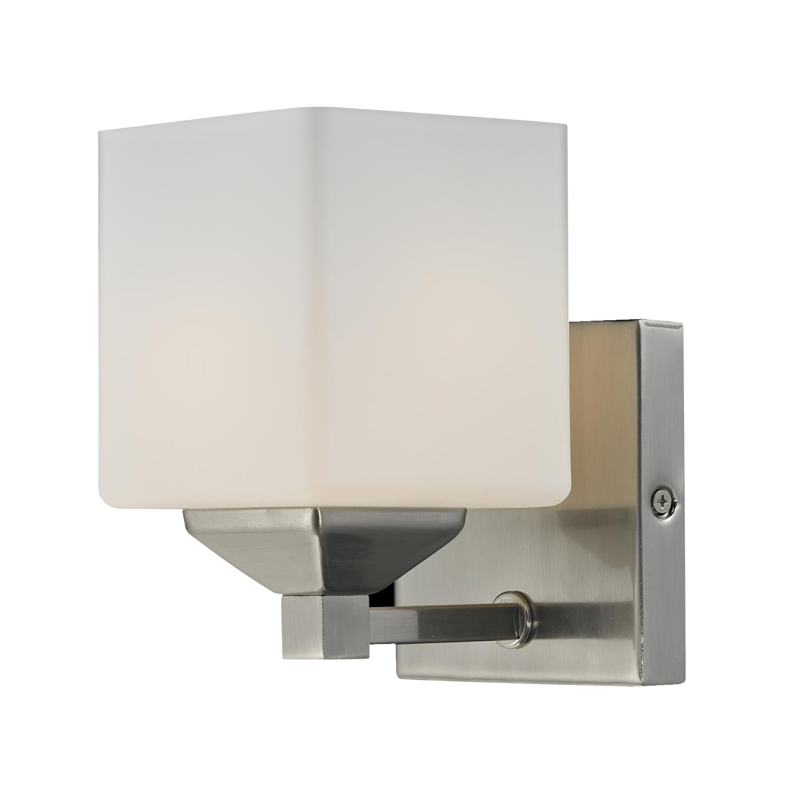 Brushed Nickel And Acrylic Cube 1 Light  Bath/Wall Sconce 