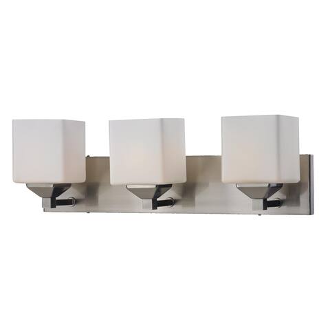 Quube Three Light Wall Vanity - Silver